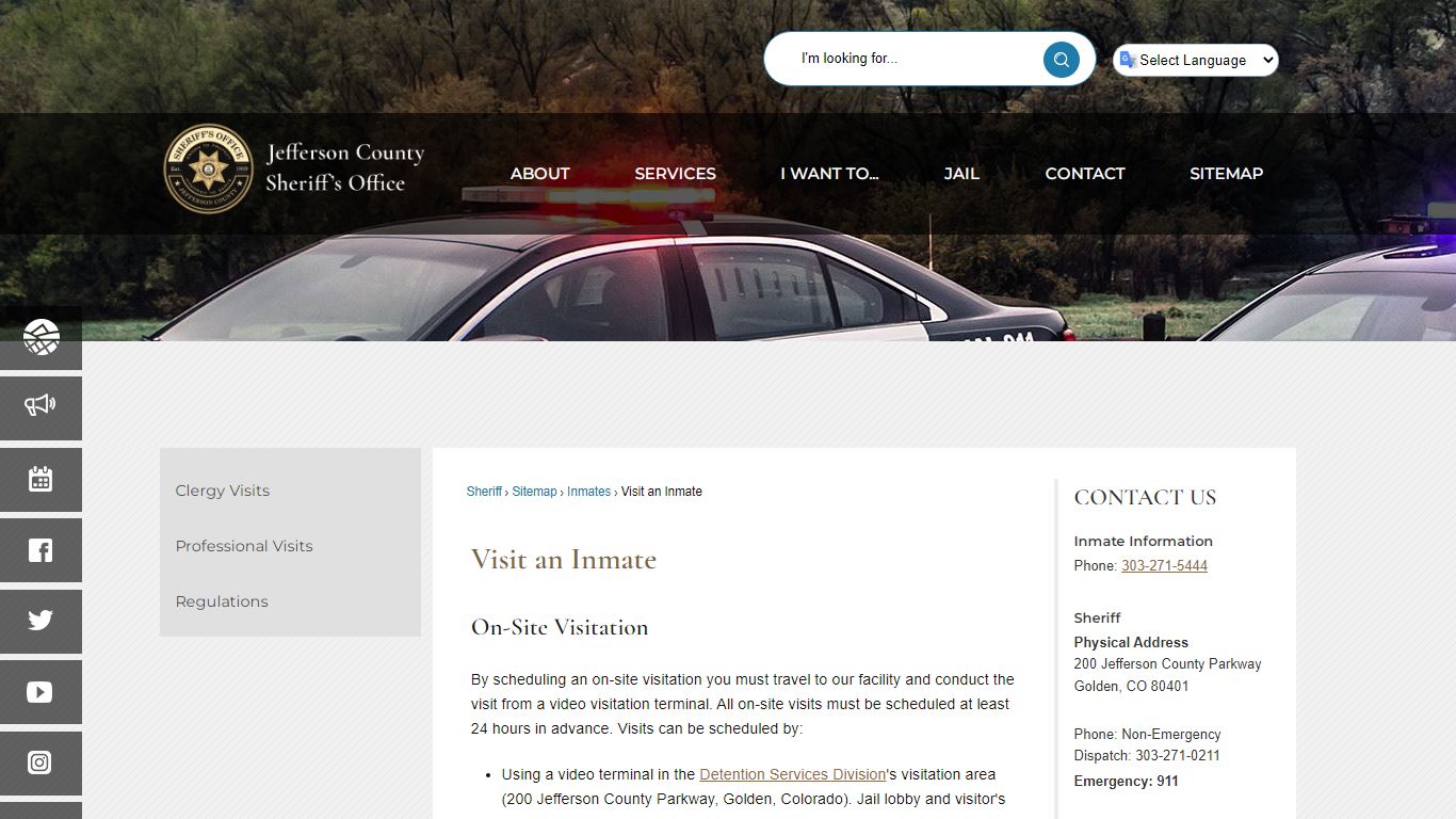 Visit an Inmate | Jefferson County, CO